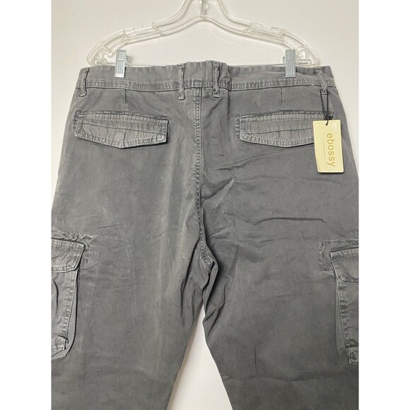 Ebossy Utility Pants Men Size 38 Gray Work Casual 90s 38x42 Pockets Carpenter - Picture 12 of 13